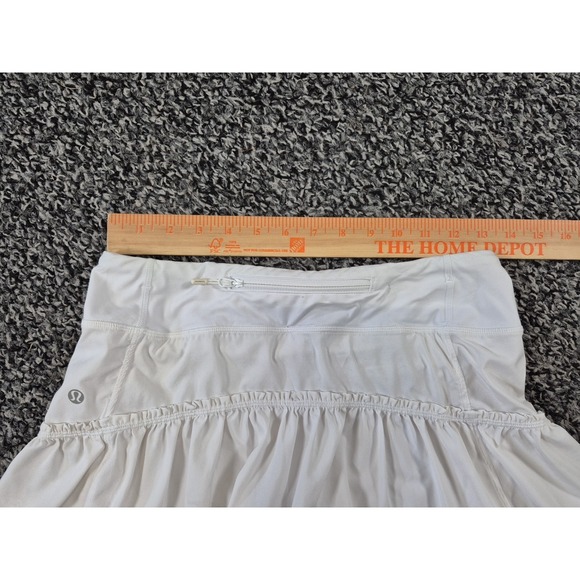 Lululemon Women's White Tennis‎ Skort Skirt Size 4 Built In Shorts - Picture 3 of 6